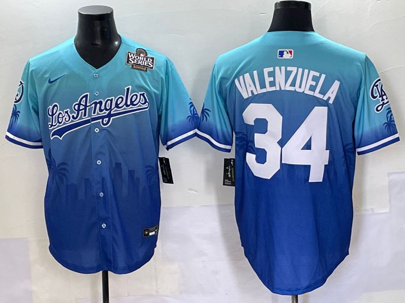 Men 2025 Los Angeles Dodgers #34 Valenzuela Blue Nike MLB Jersey Daoqite style 5->los angeles dodgers->MLB Jersey